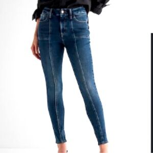 NWOT HIGH WAISTED DARK WASH FRONT SEAM FLEXX SKINNY JEANS